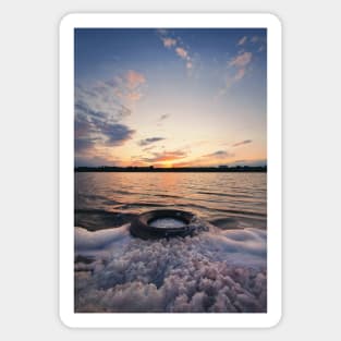 foamy tire in the lake water Sticker